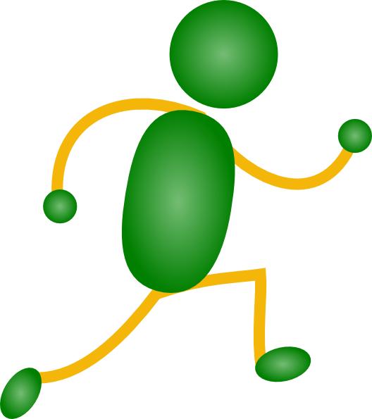 How To Set Use Green&yellow Jogging Man Clipart (528x595), Png Download