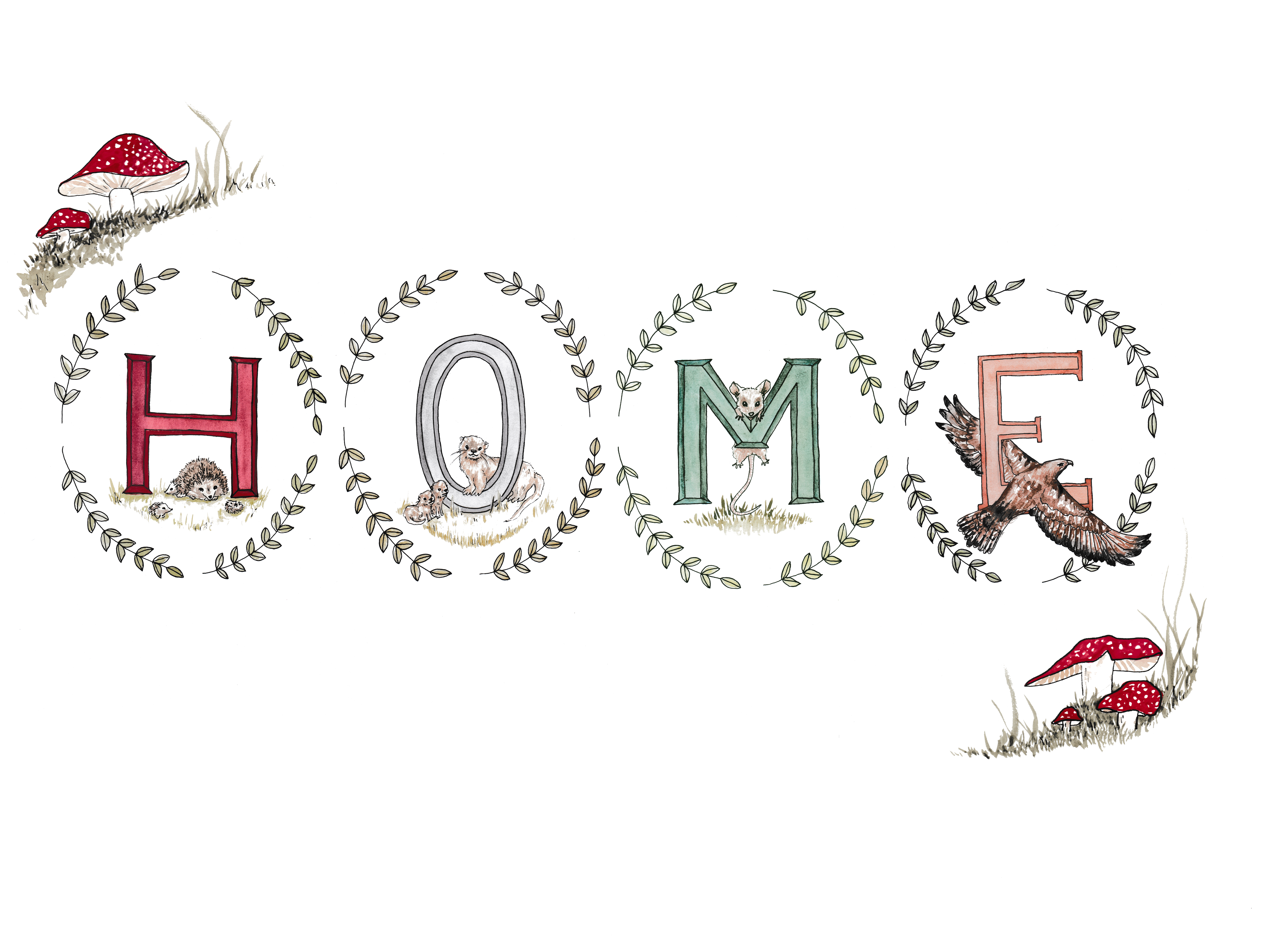 Alphabet Art Print Hand Painted Watercolour Design - Illustration (6235x4464), Png Download