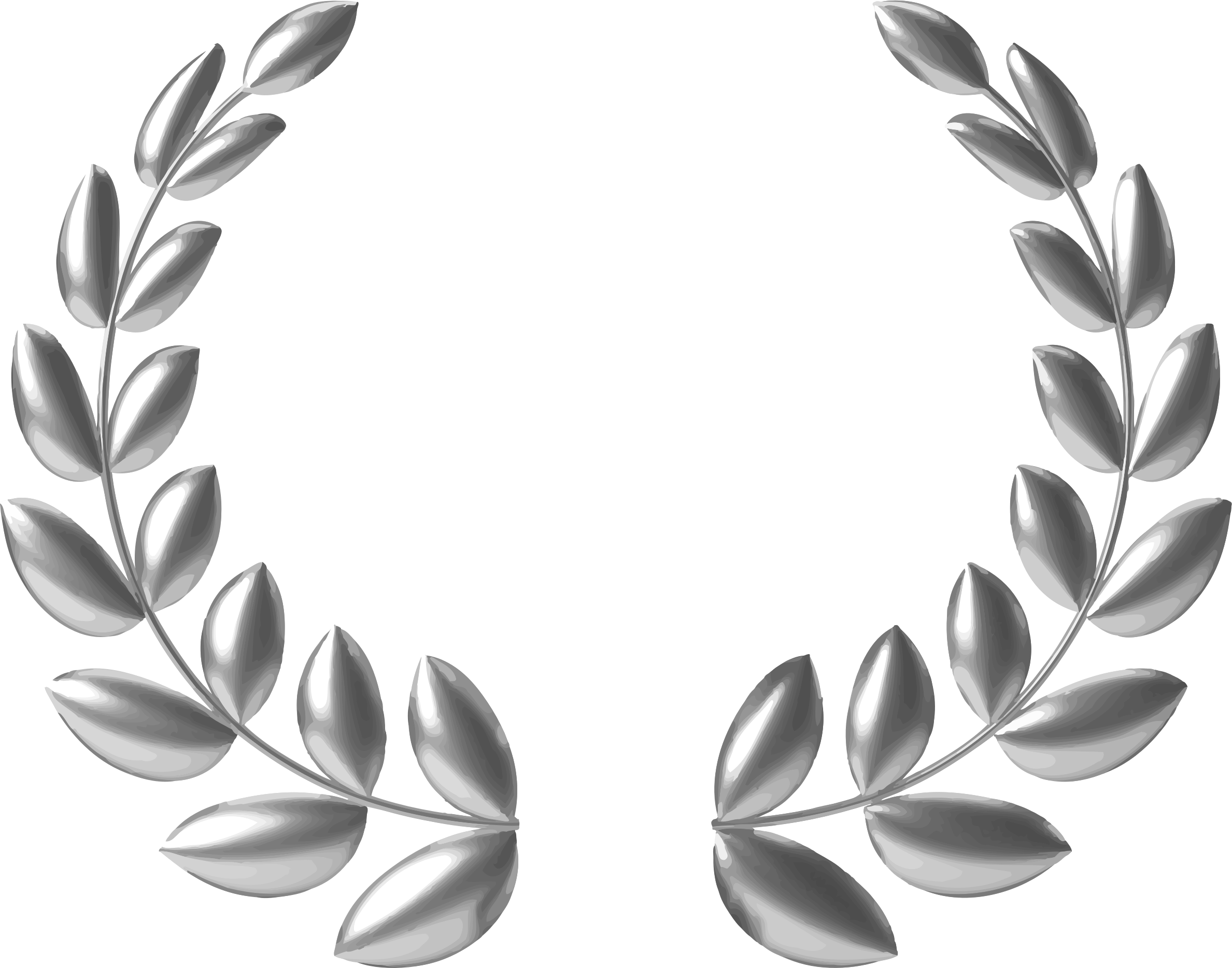 Silver Laurel Wreath Png - Laurel Leaf Gold Template (2377x1869), Png Download