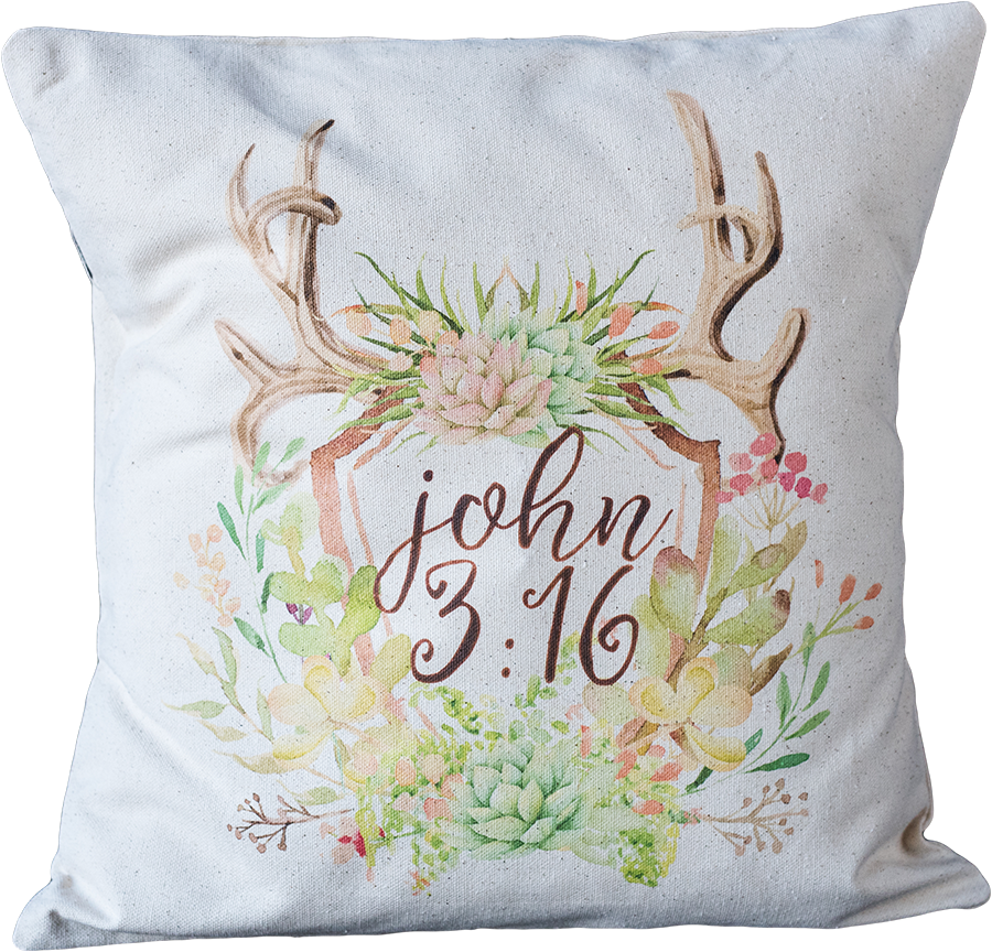 John 3 - 16 Crest - Cushion (900x864), Png Download
