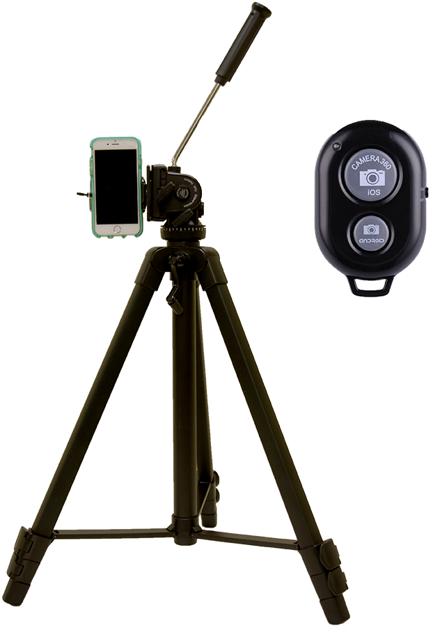 Phone To Tripod Adapter And Bluetooth Remote Shutter - Bluetooth Remote Shutter Button Controller (for Ios (810x955), Png Download