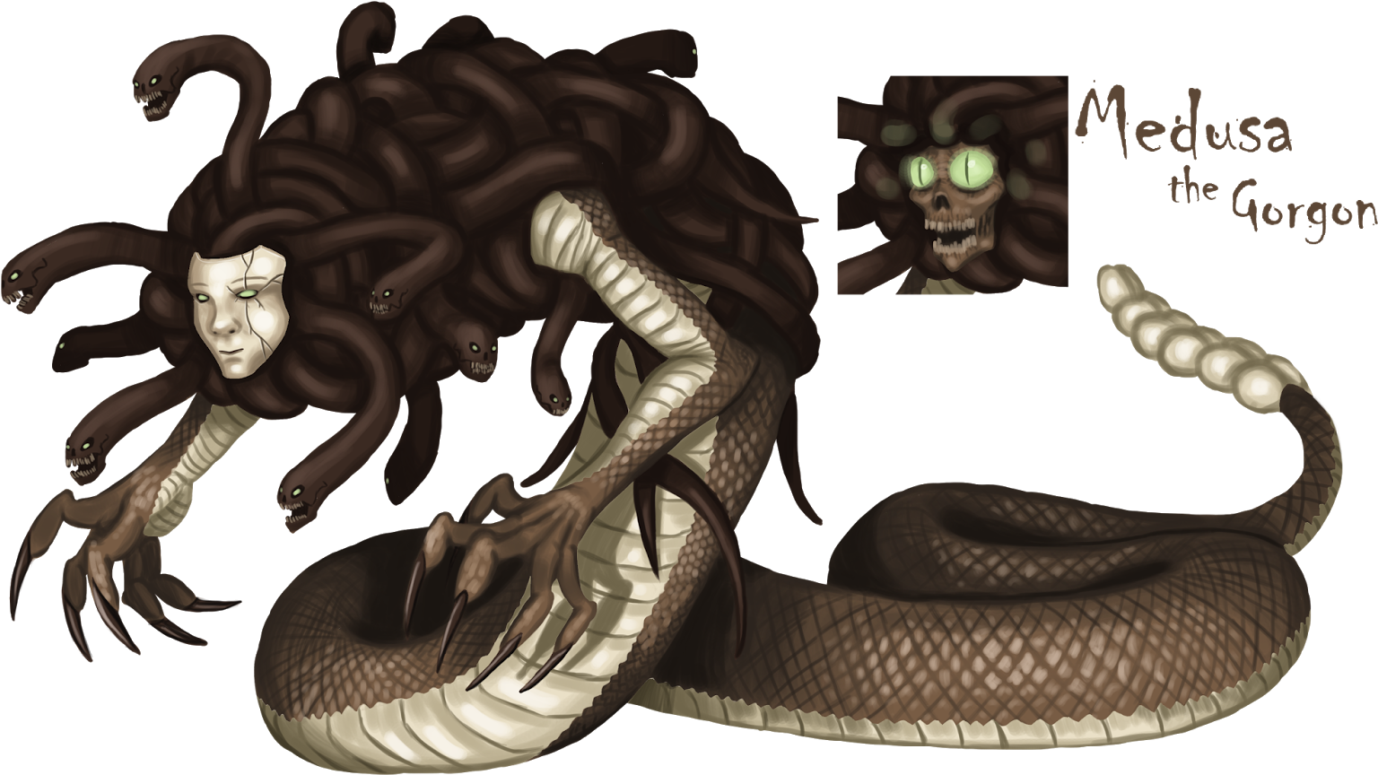 Http - //1 - Bp - Blogspot - Com/ Medusa Copy - Most Unique Monster Designs (1600x941), Png Download