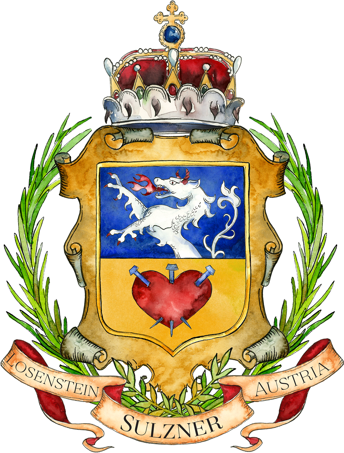 This 20" X 20" Print Was Created From My Watercolors - Coat Of Arms (1920x2400), Png Download