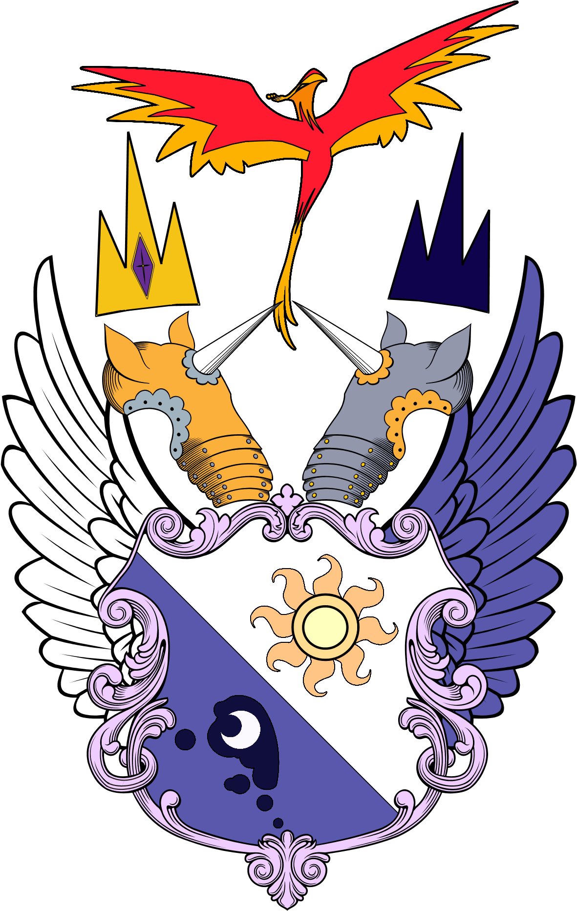 Lunar Clipart Crest - Mlp Coat Of Arms (1445x1870), Png Download