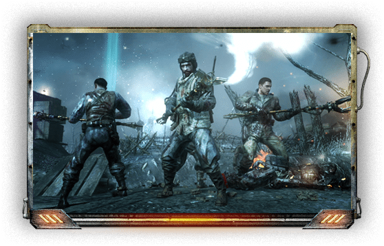 Black Ops Ii Apocalypse Dlc Coming To Playstation 3 - Origins Characters With Staffs (558x358), Png Download