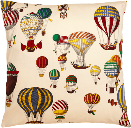You Can Make Pillows From Hot Air Balloon Fabric & - Fornasetti (450x750), Png Download
