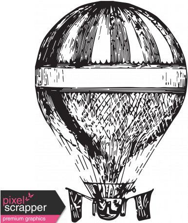 Vintage Balloon 2 Template - Hot Air Balloon (456x456), Png Download