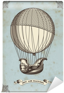 Vintage Card With Hot Air Balloon Wall Mural • Pixers® - Hot Air Balloon (400x400), Png Download