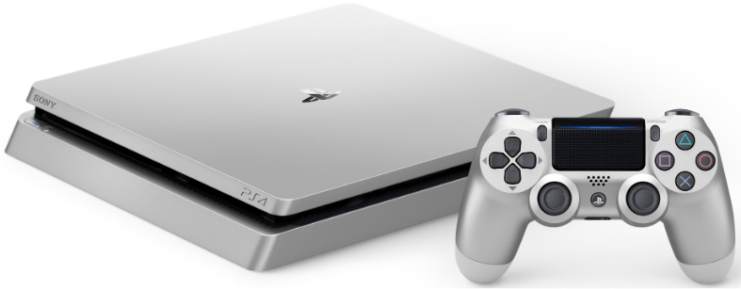 Ps4 Slim 500 Gb Silver 5 - Playstation 4 Slim Silver (740x553), Png Download