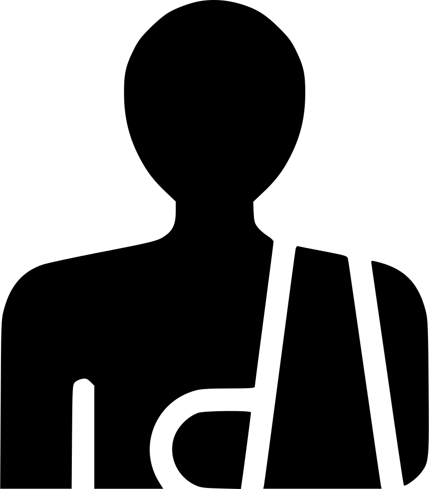 Sling Injury Patient Trauma Bandage Svg Png - Injury (860x980), Png Download