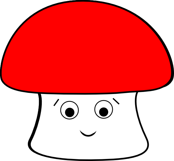 Happy Mushroom Clip Art (600x555), Png Download