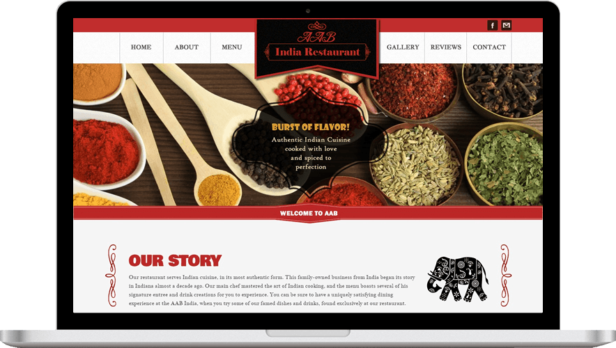 Indian Restaurant Website Design (884x500), Png Download