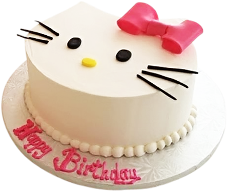 Hello Kitty Birthday Cakes - Simple Hello Kitty Cake (500x500), Png Download