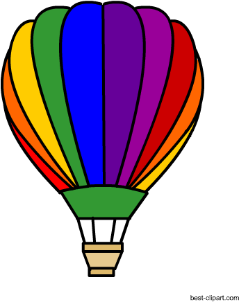 Free Colorful Hot Air Balloon Clip Art - Drawing (450x450), Png Download