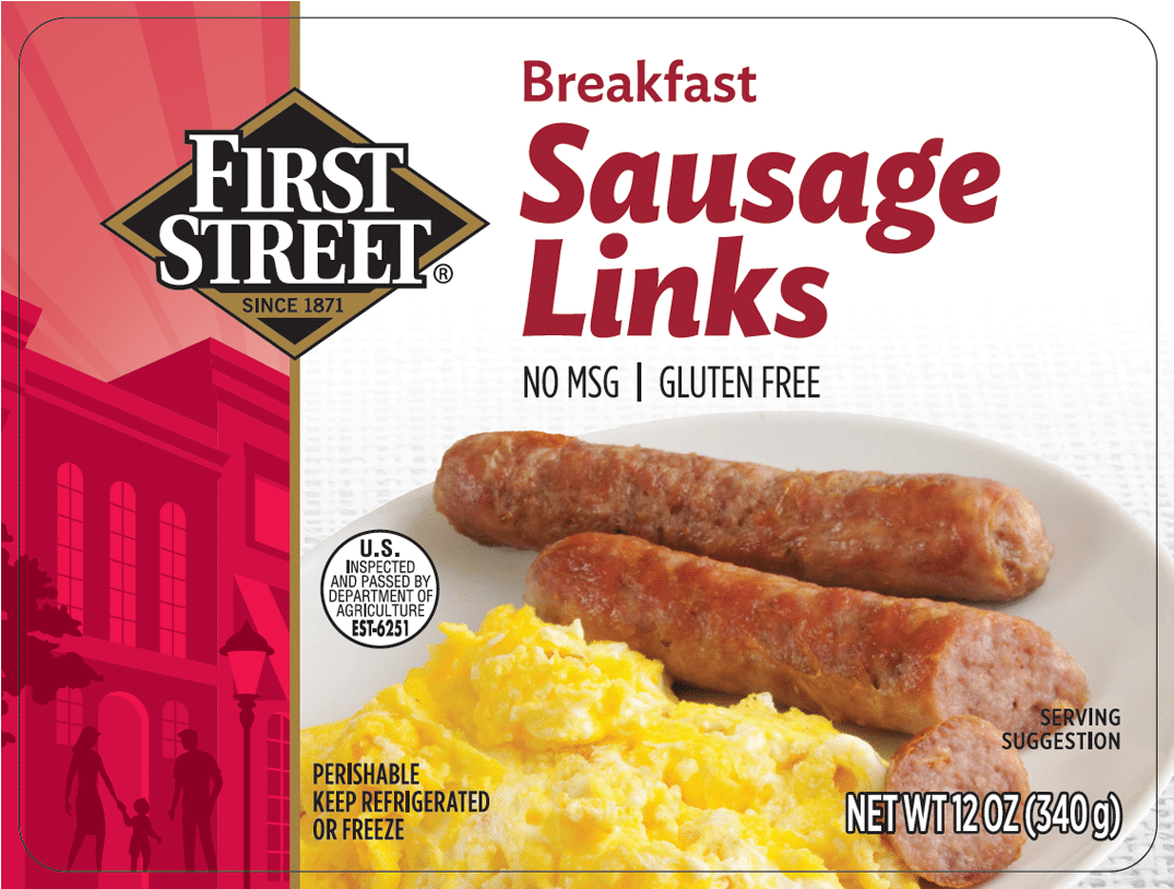 First Street Breakfast Sausage Links - Breakfast Sausage (1400x1000), Png Download