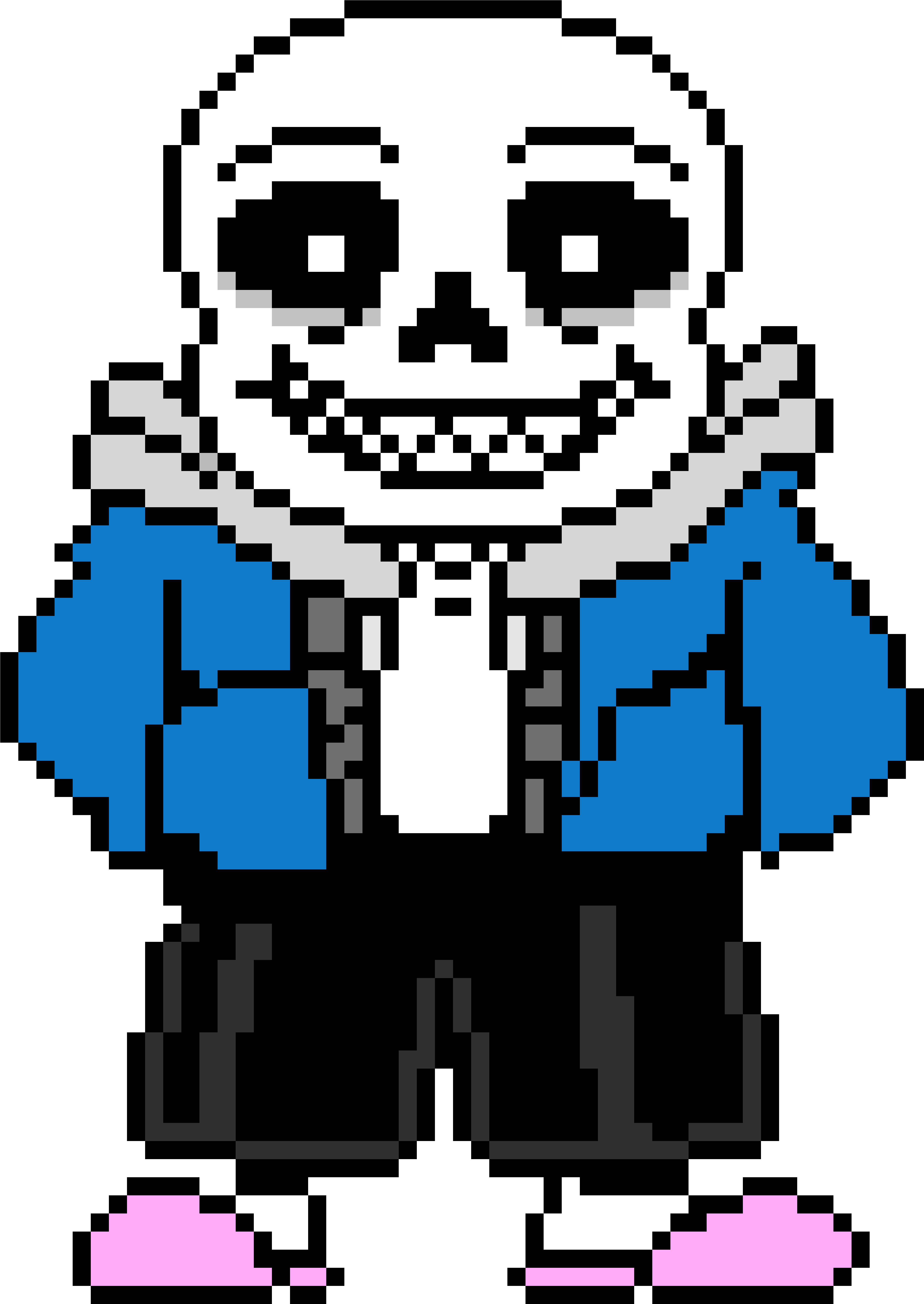 Predatortale Sans Sprite - Undertale Sans In Color (6300x6570), Png Download