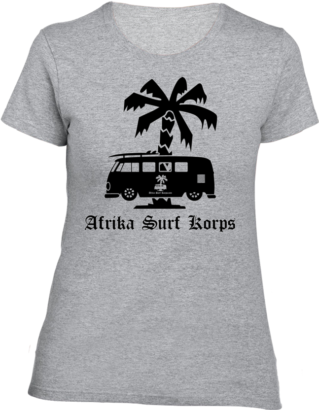 Afrika Surf Korps Bus Ladies' Crew T-shirt - Shopcool Minnie Mom Disney Family Fashion T-shirt For (646x850), Png Download