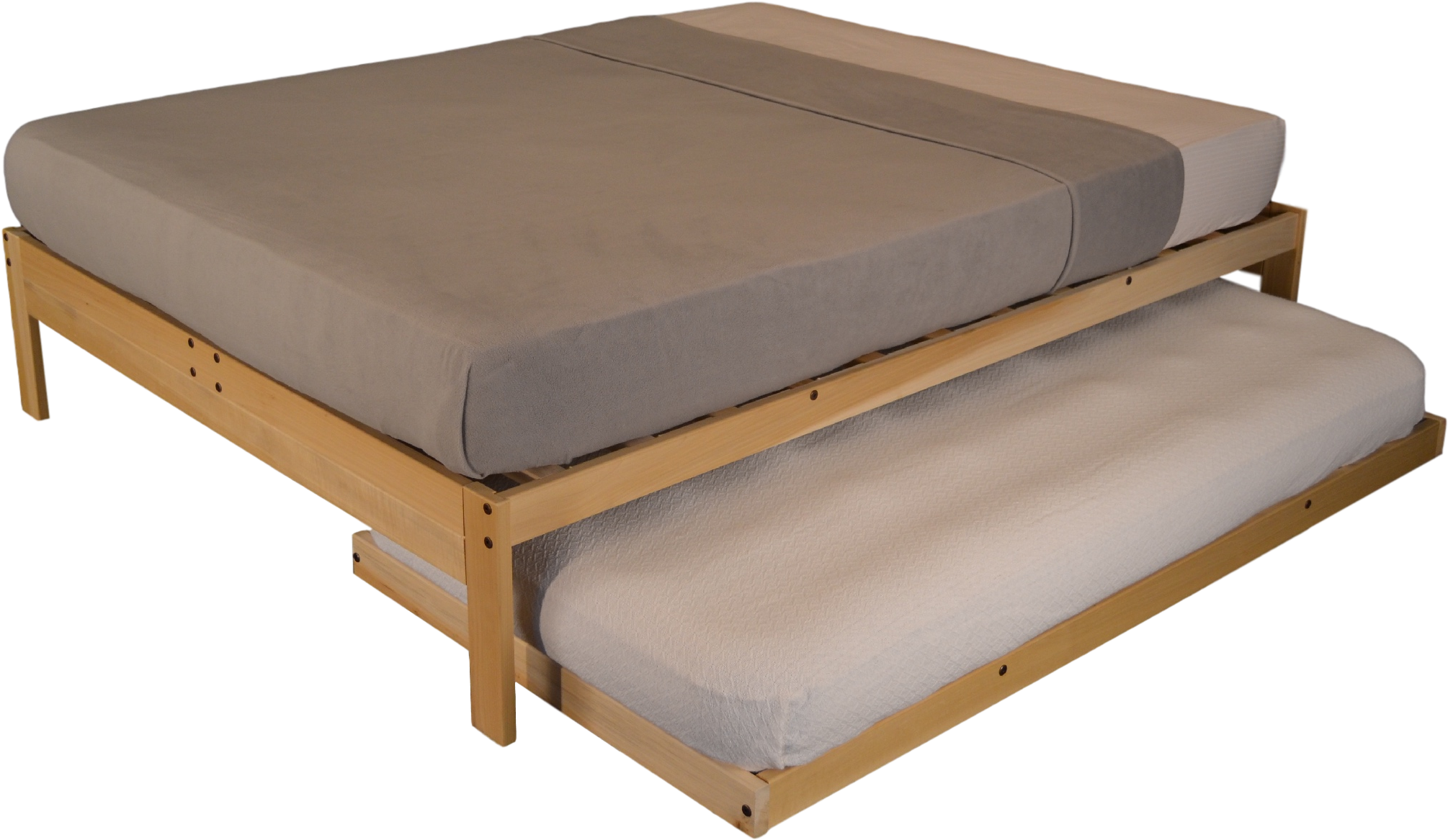 Unfinished Platform Bed Without Headboard - Twin Trundle (2508x1672), Png Download