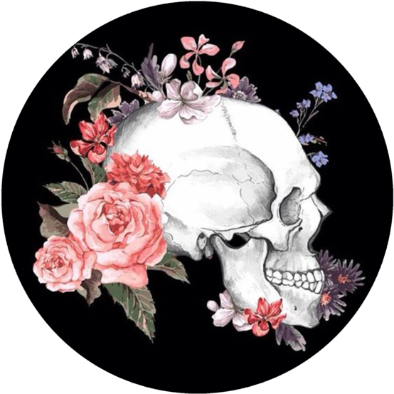 Skull Pop Grip - Skull Flower (580x580), Png Download