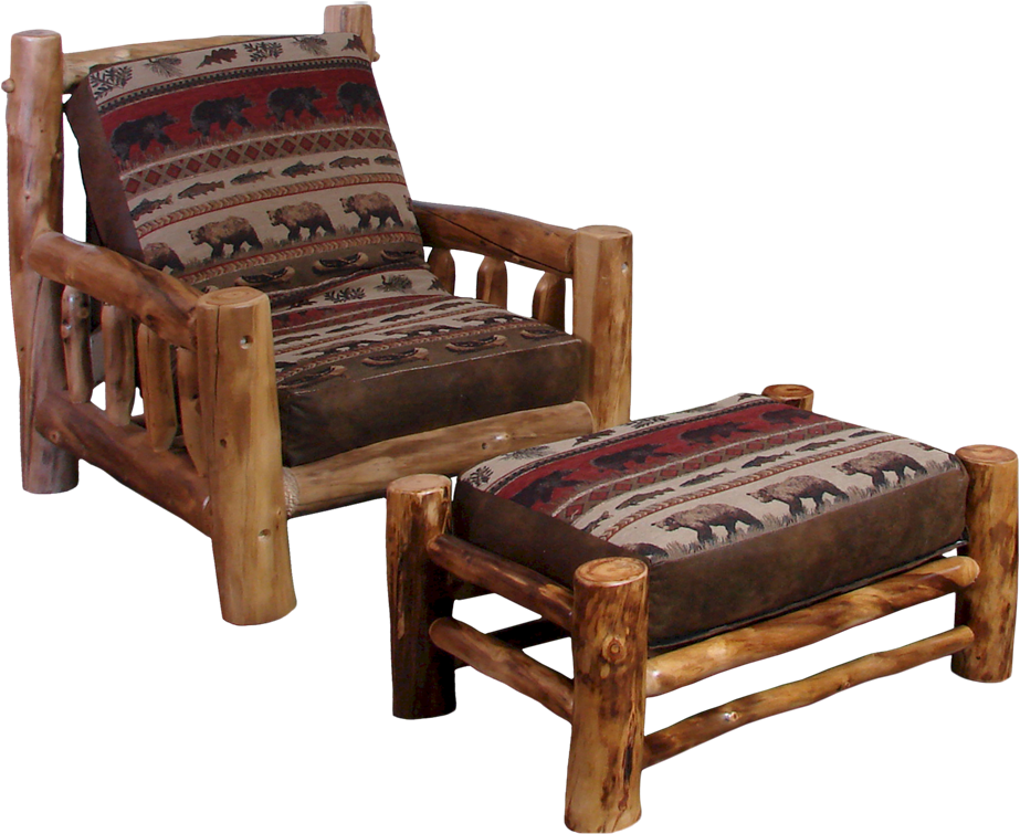 Rustic Aspen Log Chair Futon - Chair (950x783), Png Download