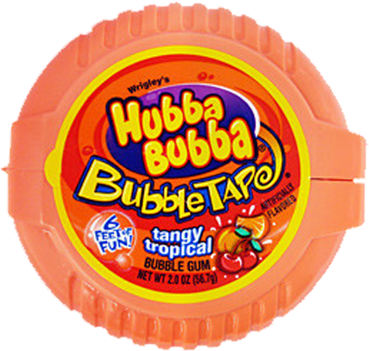 Hubba Bubba Tangy Tropical Bubble Tape Bubble Gum - Blue Hubba Bubba Tape (432x432), Png Download