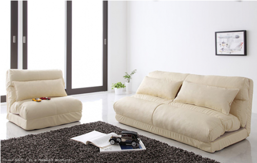 Combo Deal Flexi-futons Foldable Futon Sofa Bed - コンパクトサイズソファベッド Lxr フロアタイプ リクライニング機構付き (500x721), Png Download