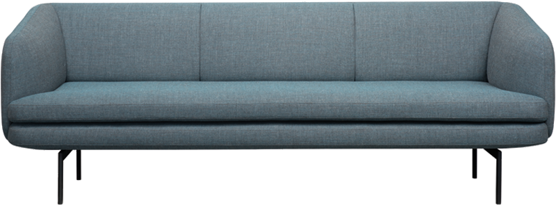 Gabo Sofa Steel Base Kobalt Front Palau Mario - Palau Gabo (906x407), Png Download