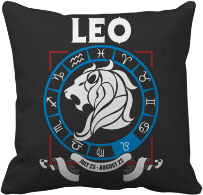 Leo Zodiac Pillow Case Black - Aquarius Zodiac (480x480), Png Download