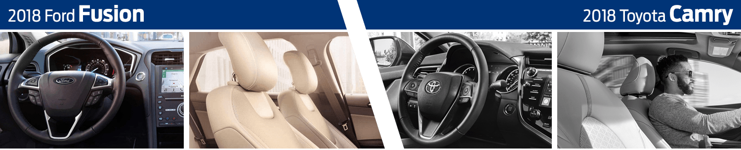 2018 Ford Fusion Vs 2018 Toyota Camry Interior Comparison - 2018 Ford Fusion (1500x305), Png Download