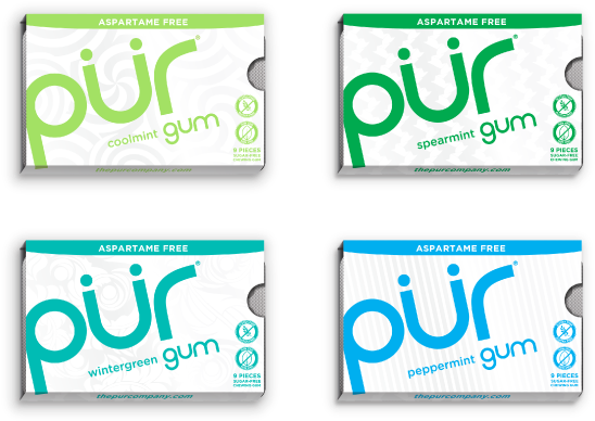 4 Gum Pack Variety , , Pur Gum, Pur Gum, - Pur Sugar-free Gum Chocolate Mint (721x600), Png Download