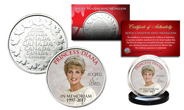 Princess Diana 1997-2017 20th Anniversary Royal Canadian (600x600), Png Download