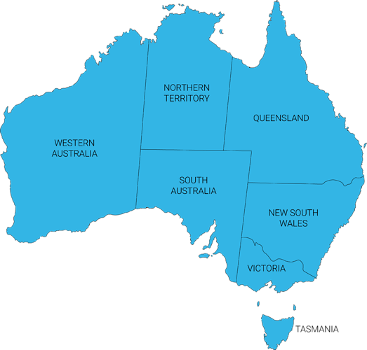 Australia Map Blue Colored - Ireland Compared To Australia (523x500), Png Download