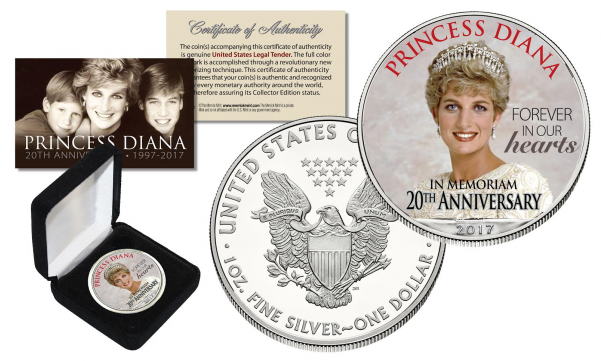 Princess Diana 1997-2017 20th Anniversary Official - Peanuts & Gang 1 Oz Pure .999 Silver 2003 American (600x600), Png Download