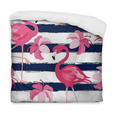 Seamless Pattern With Dark Blue Grunge Stripes And - Flamingo Background Design (400x400), Png Download