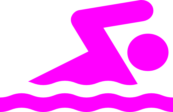 Pink Swimmer Clip Art - Swimming Clip Art (600x390), Png Download
