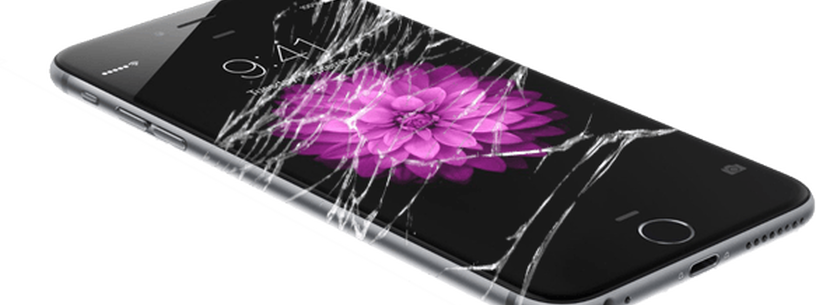 Cracked Iphone Screen - Iphone 6 S Display Broken (816x305), Png Download