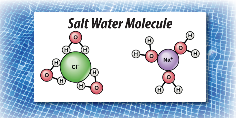 Salt Water Molecule - Salt And Water Molecule (800x401), Png Download