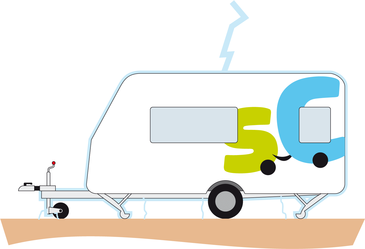 Al Caer Un Rayo Sobre La Caravana, La Corriente Eléctrica - Illustration (1500x1019), Png Download