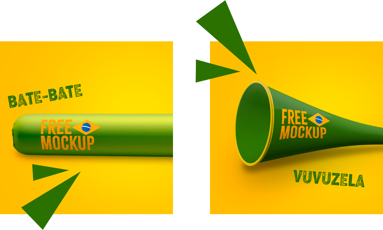 Download Vuvuzela And Air Sticks Mockups Psd - Vuvuzela Mockup (1304x784), Png Download