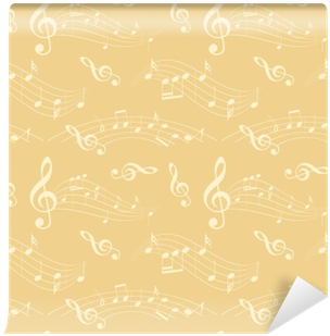 Fotomural Patrones Sin Fisuras Con Notas Musicales - Illustration (400x400), Png Download