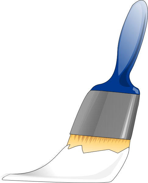 Paintbrush With White Paint (486x598), Png Download