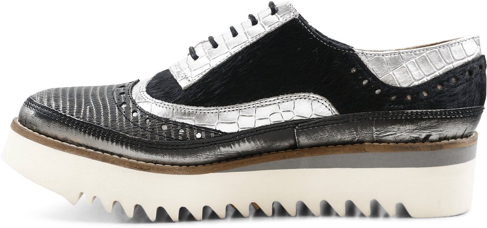 Derby Shoes Lena 1 Brush Silver Black Rinca Metal Pewter - Sneakers (1024x1024), Png Download