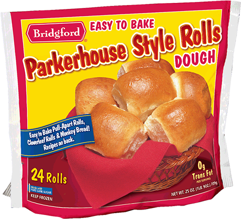 Parkerhouse Style Rolls Dough - Bridgford Frozen Bread Rolls (550x550), Png Download