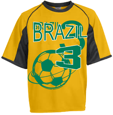 Brazil 3 Sternot Sternot Brazil - Giftsforyounow.com Personalized Ceramic Soccer Ornament (400x450), Png Download