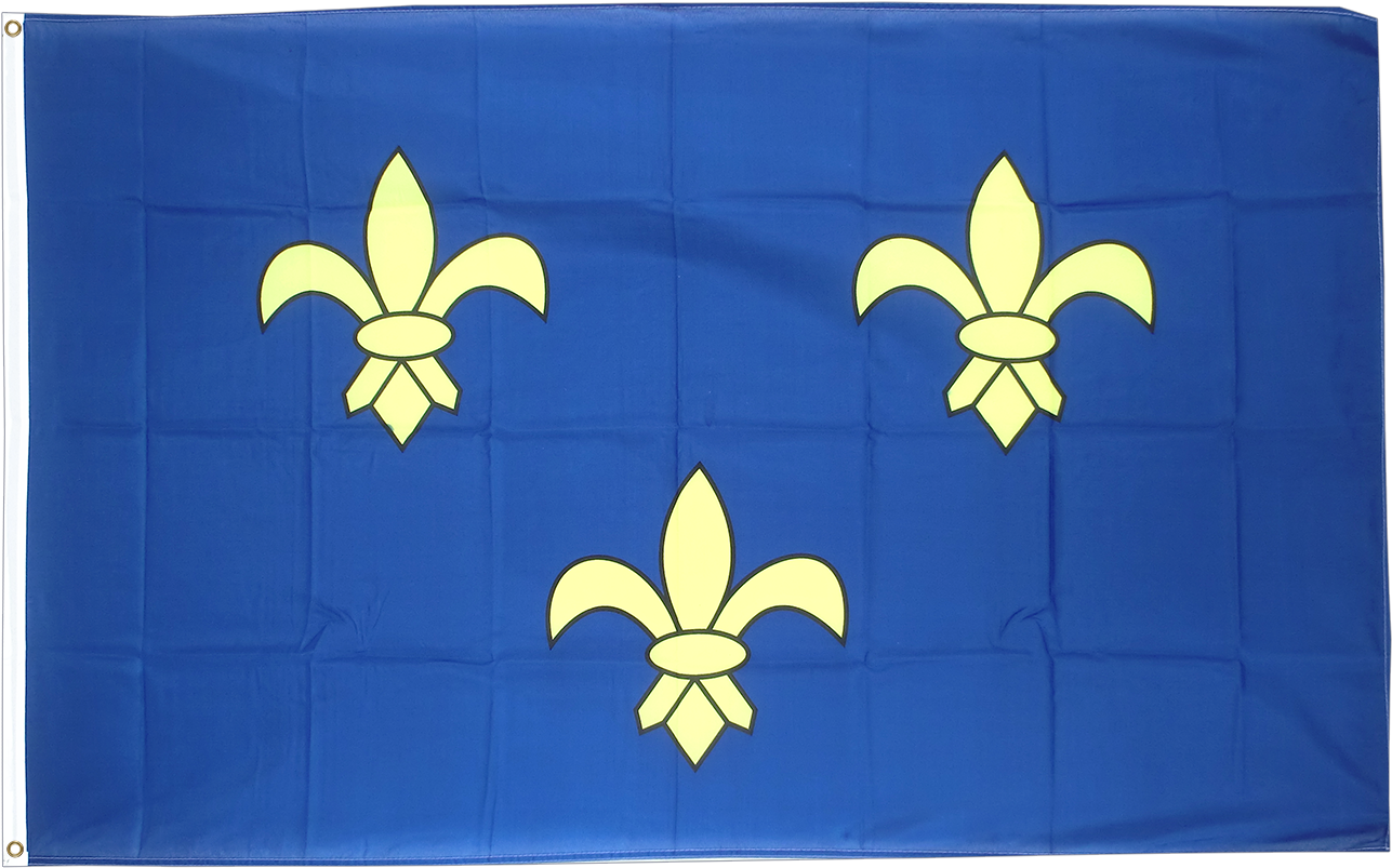 Drapeau Île De France - Drapeau Fleur De Lys (1500x1000), Png Download