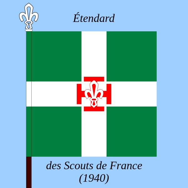 Étendard Scouts De France - Croix Scout De France (600x600), Png Download
