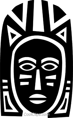 African Mask Royalty Free Vector Clip Art Illustration - African Masks (299x480), Png Download