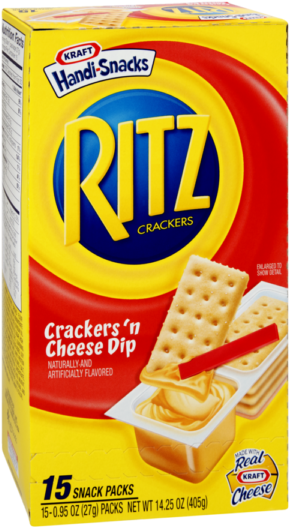 Ritz Cheese & Cracker 15ct - Ritz Handi Snacks Crackers N Cheese Dip (600x600), Png Download