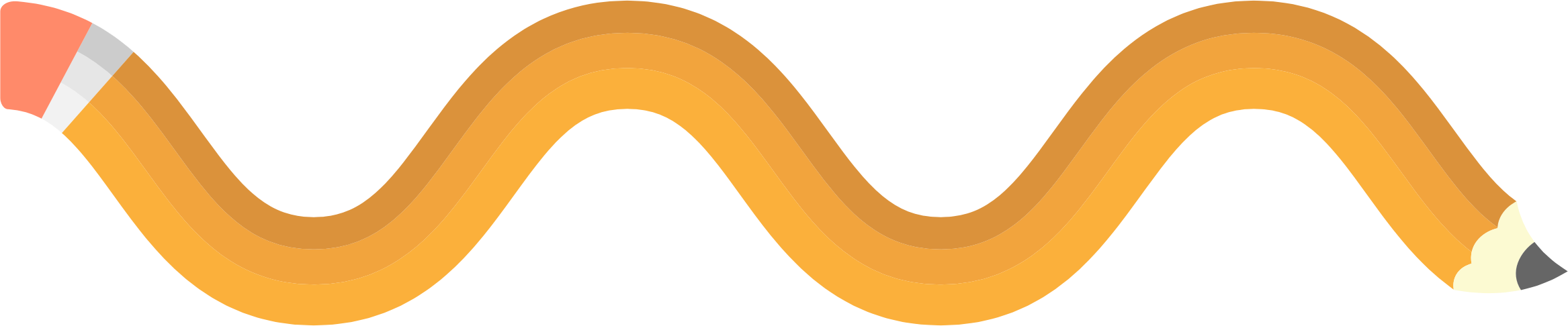 Clipart - Wavy Pencil (2334x486), Png Download