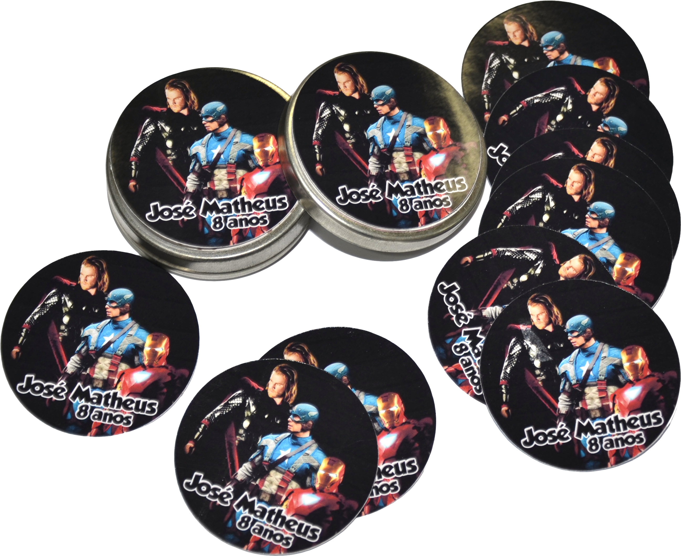 Adesivos Latinhas5x5 Avengers - Adesivo Redondo Dos Vingadores (2742x2208), Png Download